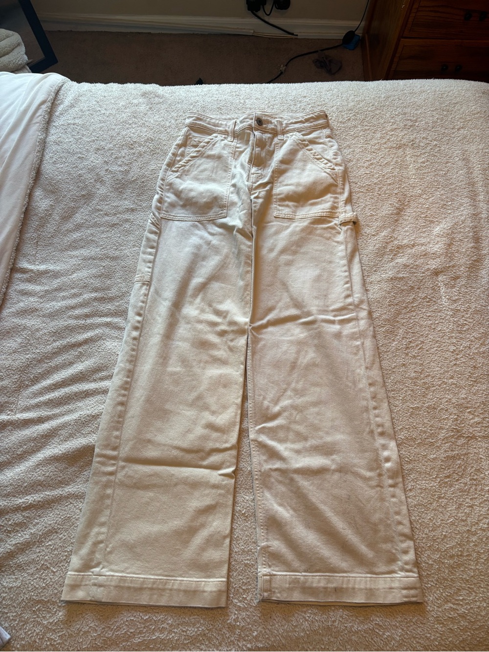 American Eagle Outfitters Off-White Stretch High-Rise Pants - Picture 1 of 5